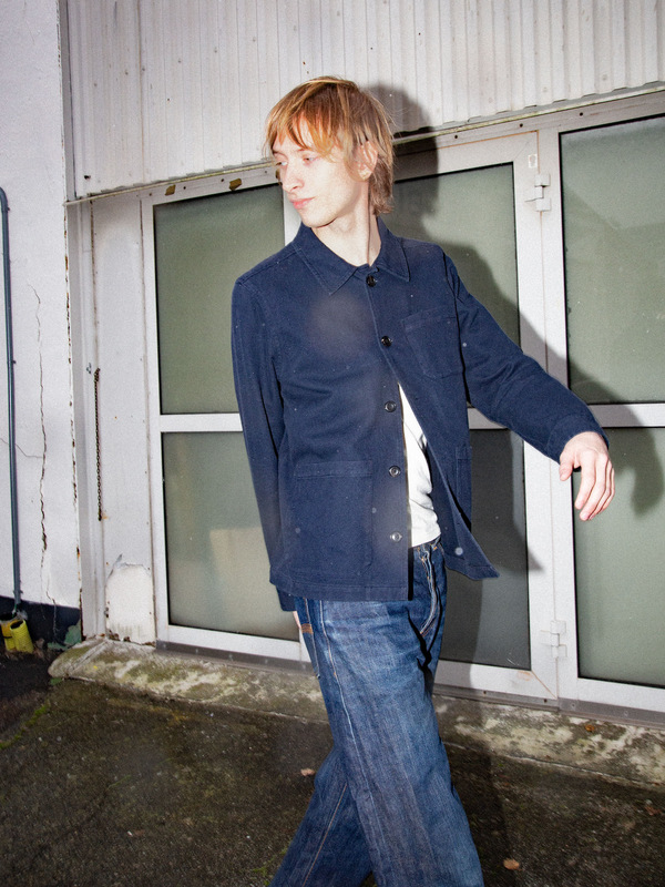 Barney Worker Jacket Mid Blue organic cotton | Nudie Jeans
