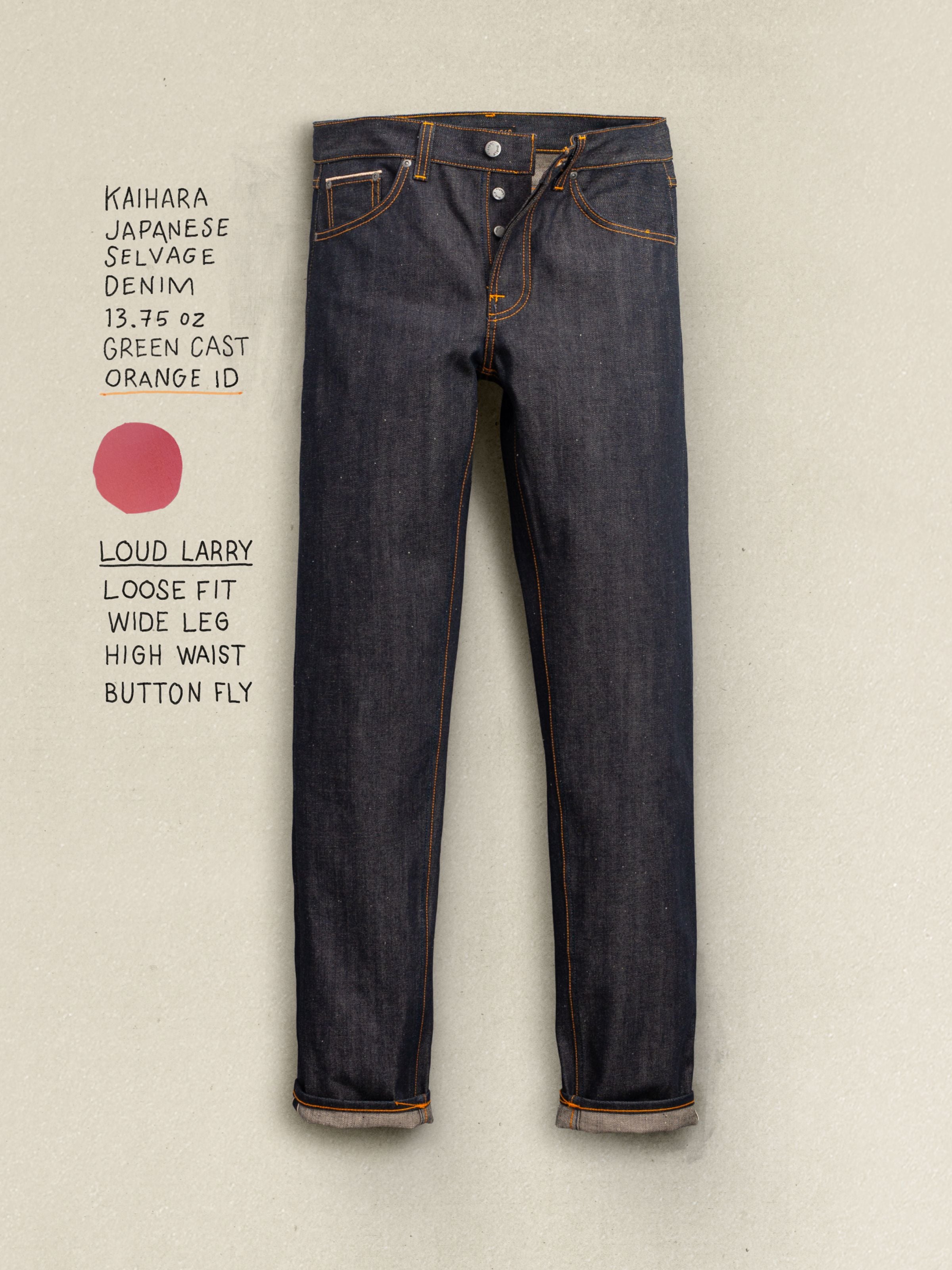 Nudie Jeans Gritty Jackson Dry Selvage, men's regular fit jeans in dry blue organic cotton shown in a flat shot.