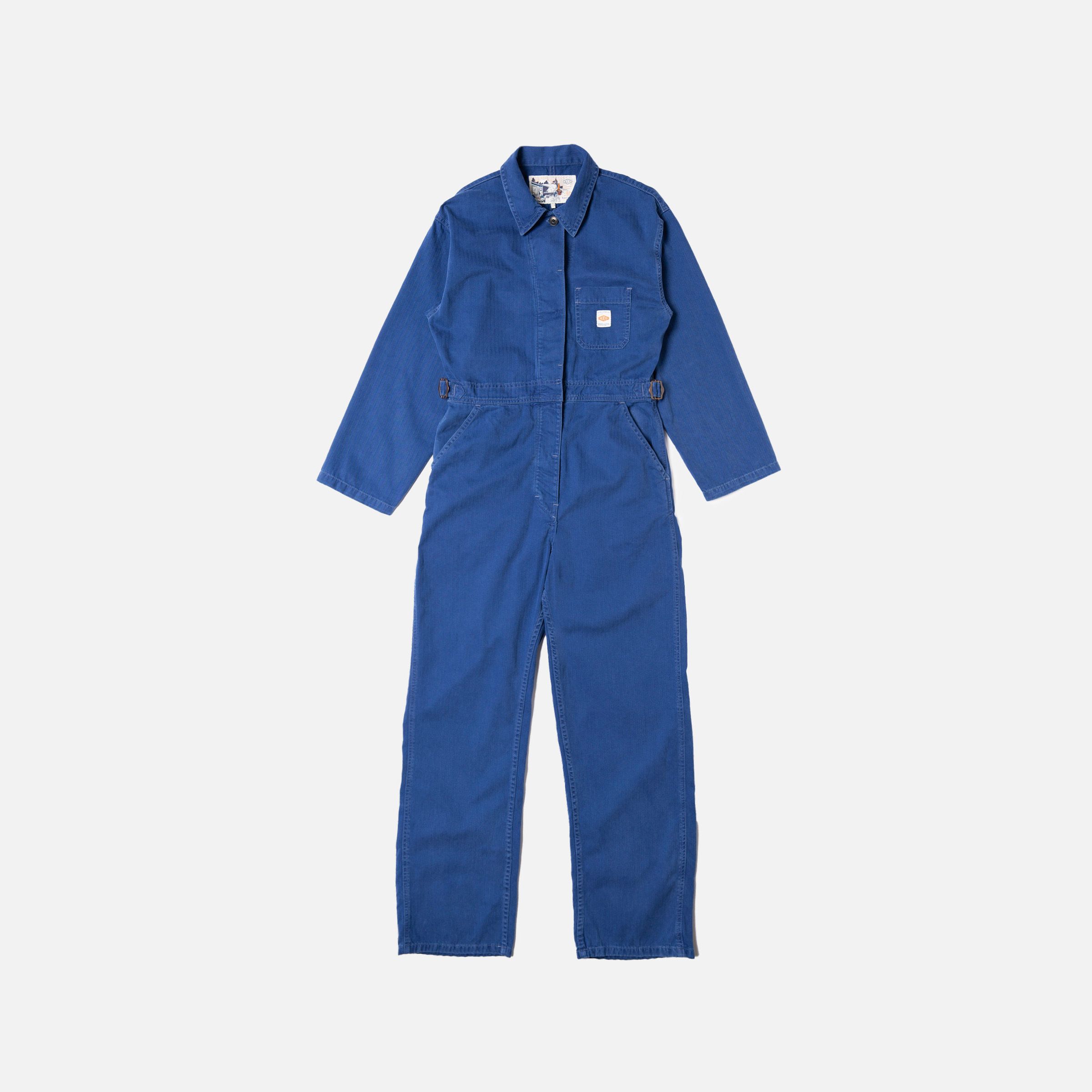 Ella Herringbone Boilersuit Blue