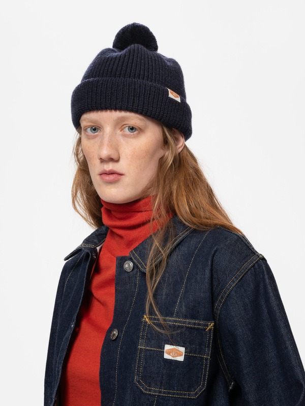 Primary image for Chunky Pompom Wool Beanie Navy