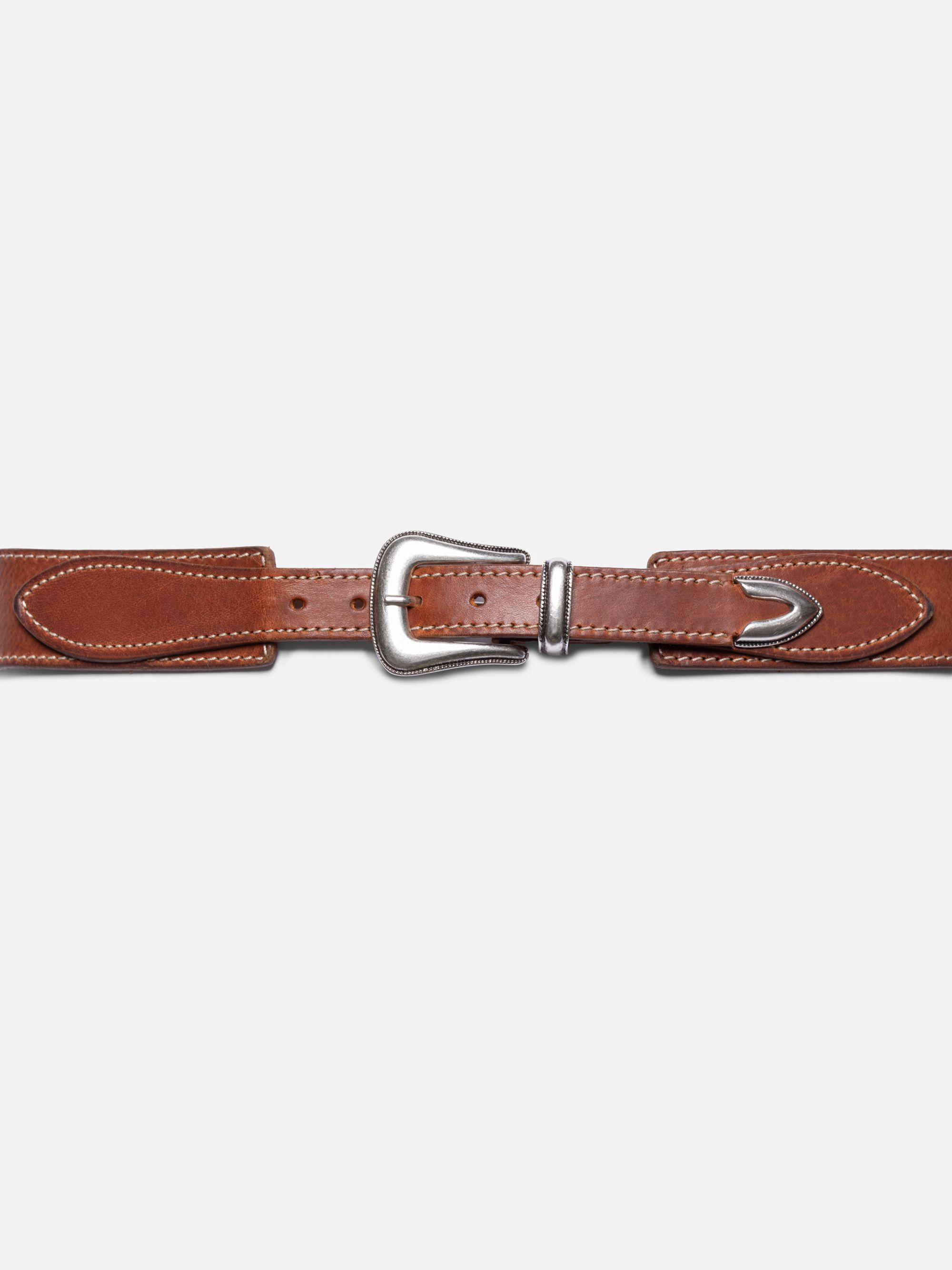 Silver Western Star Leather Belt main image 1