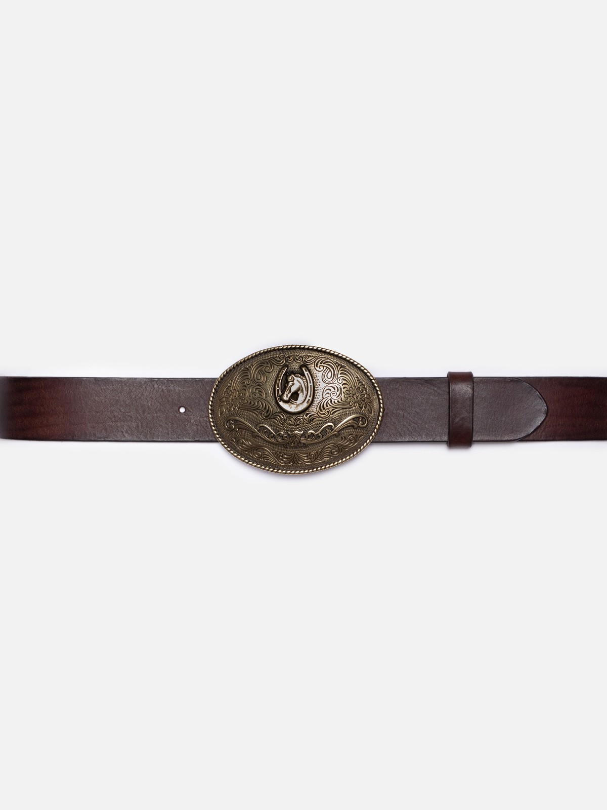Silver Western Star Leather Belt