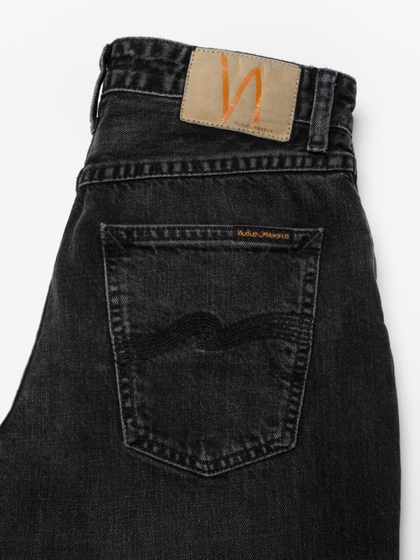 Clean Eileen Black Crosshatch wide-leg jeans | Nudie Jeans