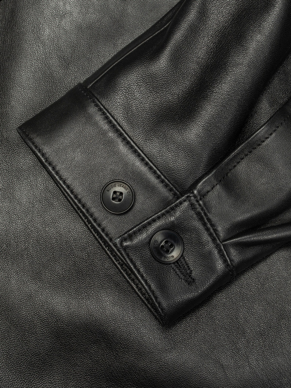 Blake Zip Jacket Leather Black lambskin jacket | Nudie Jeans