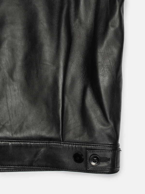 Blake Zip Jacket Leather Black lambskin jacket | Nudie Jeans