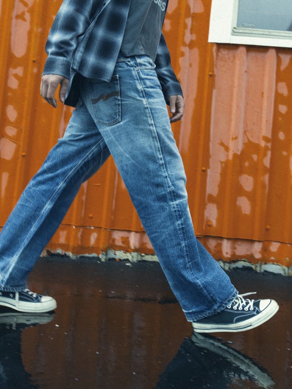 パンツ noid. marble blue skinny denim archive Tuff Tony Mystery Selvage loose wide-leg jeans | Nudie Jeans