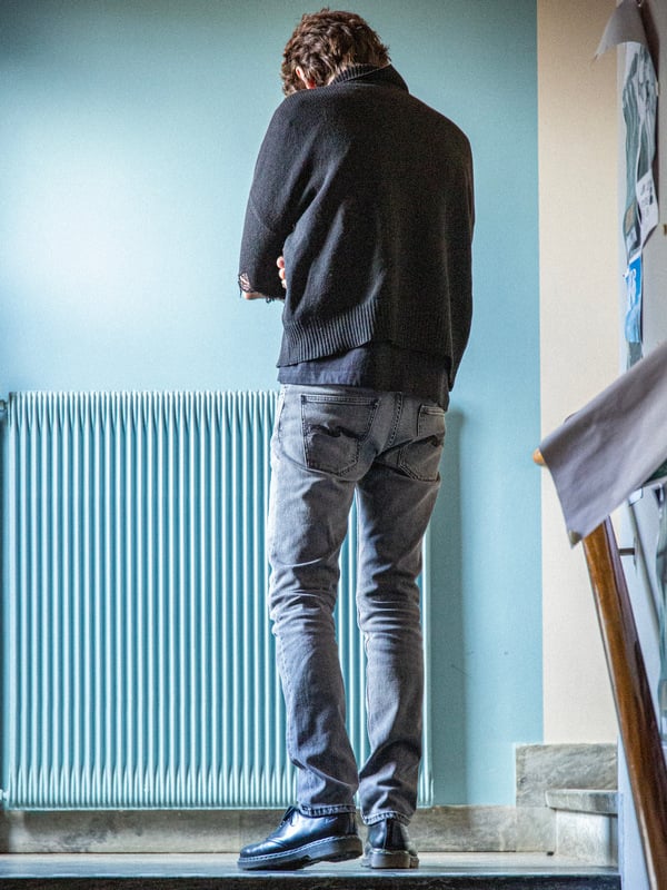 Grim Tim Cloud Grey slim straight jeans | Nudie Jeans