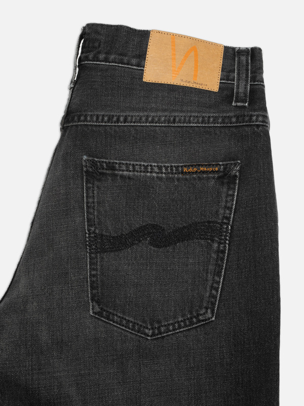 Loud Larry Black Storm loose wide-leg jeans | Nudie Jeans