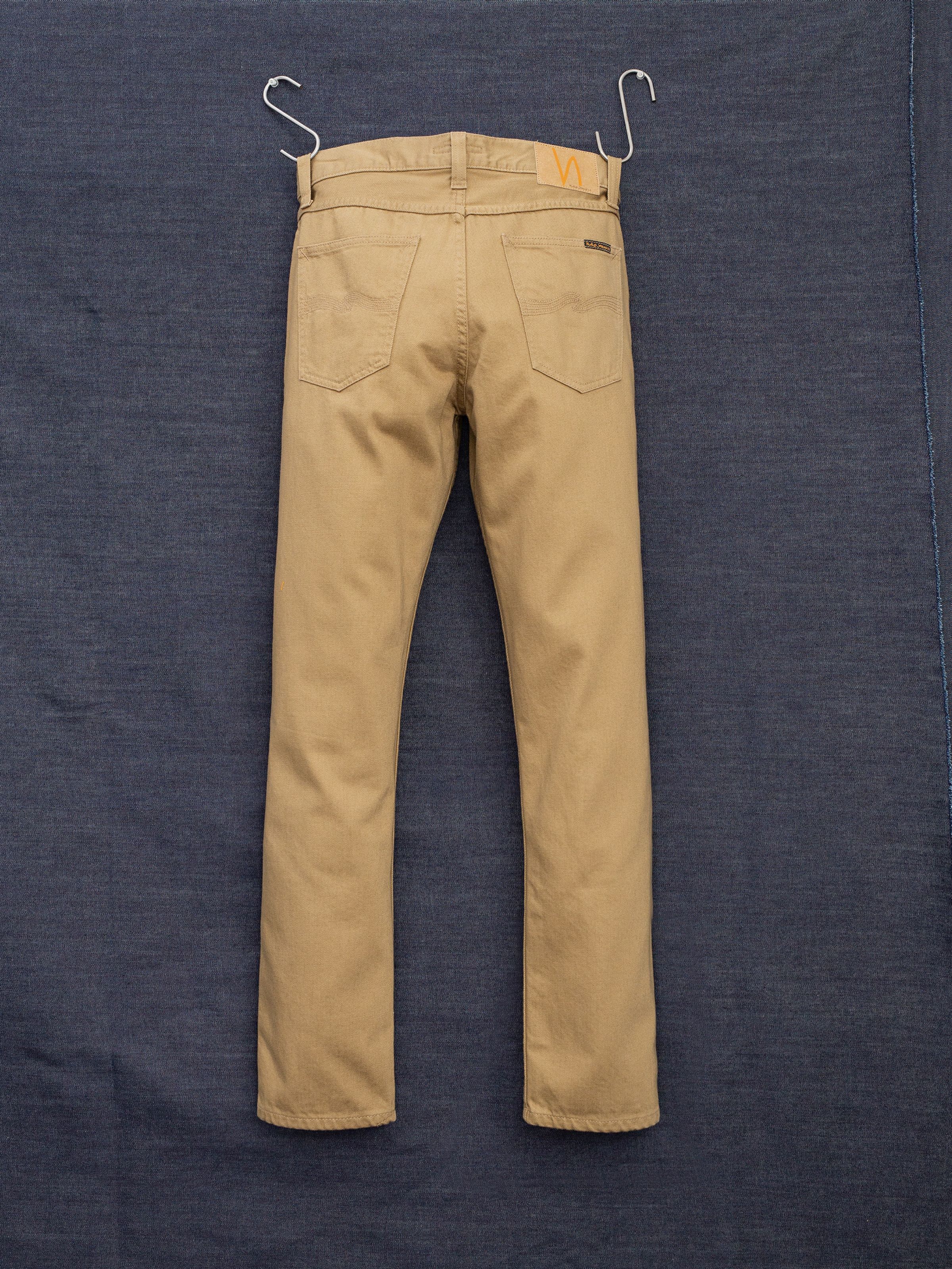 Nudie Jeans Gritty Jackson Everlion, men's regular fit straight leg jeans, shown from the back.