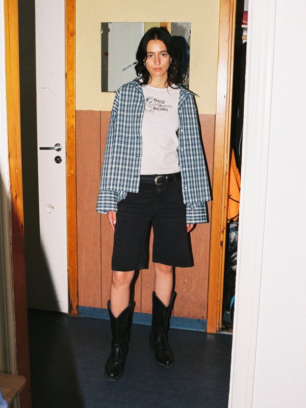 Jutta Shirt Seersucker Blue Offwhite