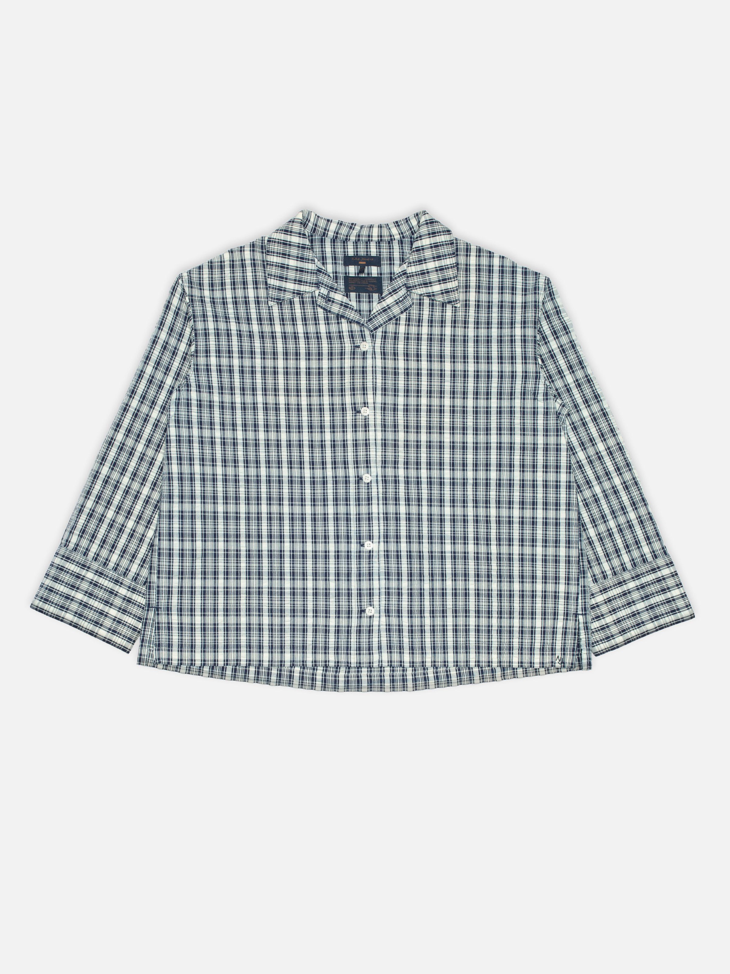 Jutta Shirt Indigo Seersucker Blue/Offwhite