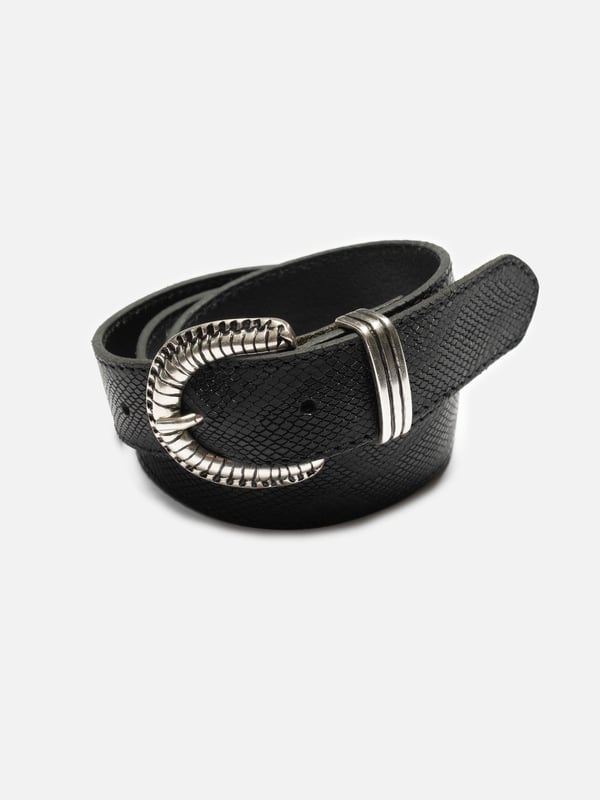 Faux Reptile Leather Belt