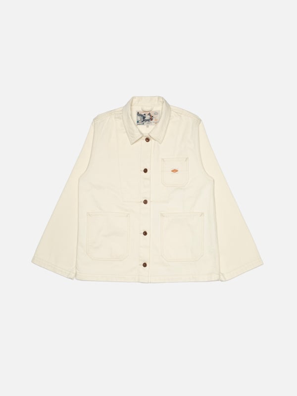 Ada Workwear Jacket Ivory 11 oz rigid denim | Nudie Jeans