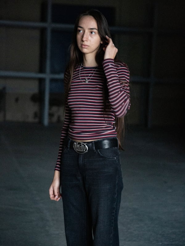 Jessy Long Sleeve T Shirt Striped Rib Mulit