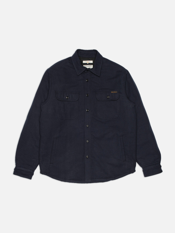 NUDIE JEANS Glenn Padded Shirt Flannel Blueberry