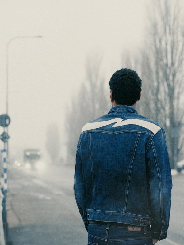 NUDIE JEANS Conny Denim Jacket Big Wave Blue