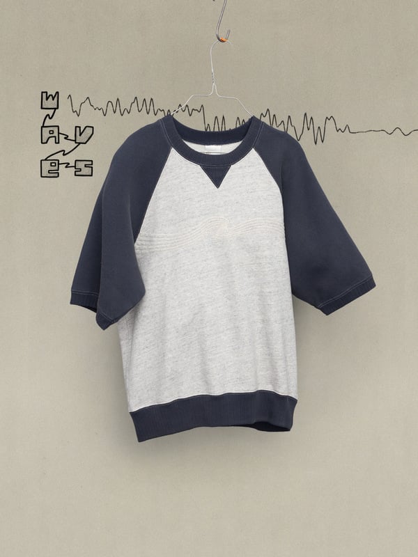 Kaj Short Sleeve Embo Wave Greymelange