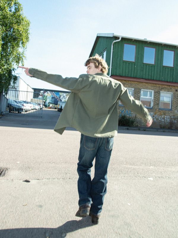 Julian Shirt Back Sateen Olive Green