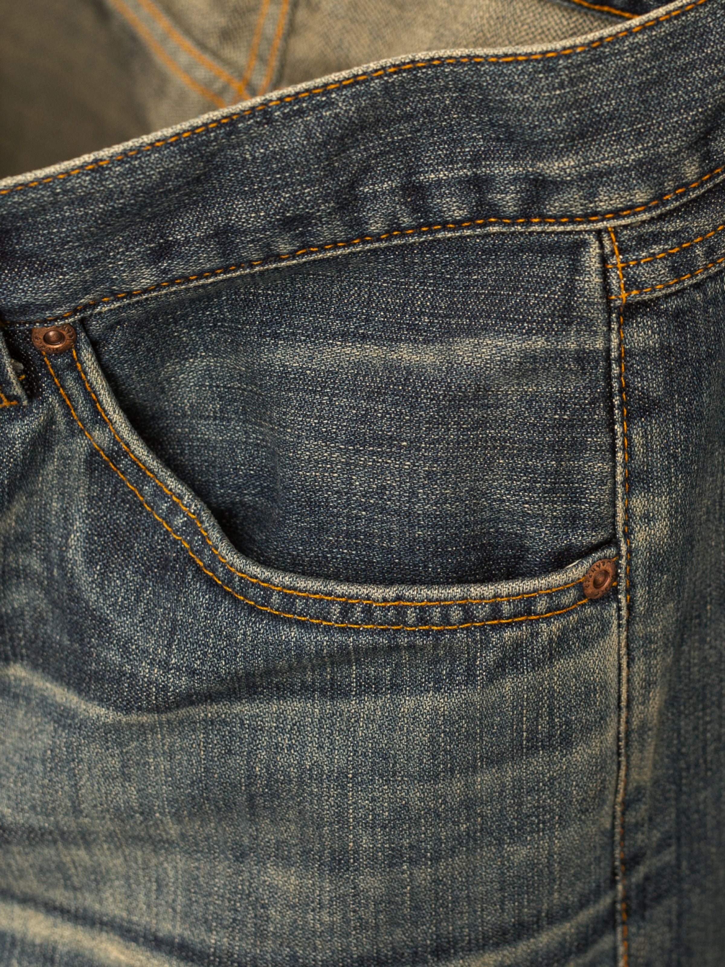 Steady Eddie II Quarter Tracks, regular fit jeans, showing a close-up of the front pocket and washed denim texture.