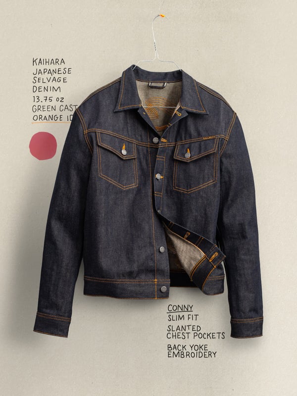 Conny Denim Jacket Dry Selvage slim fit jacket | Nudie Jeans