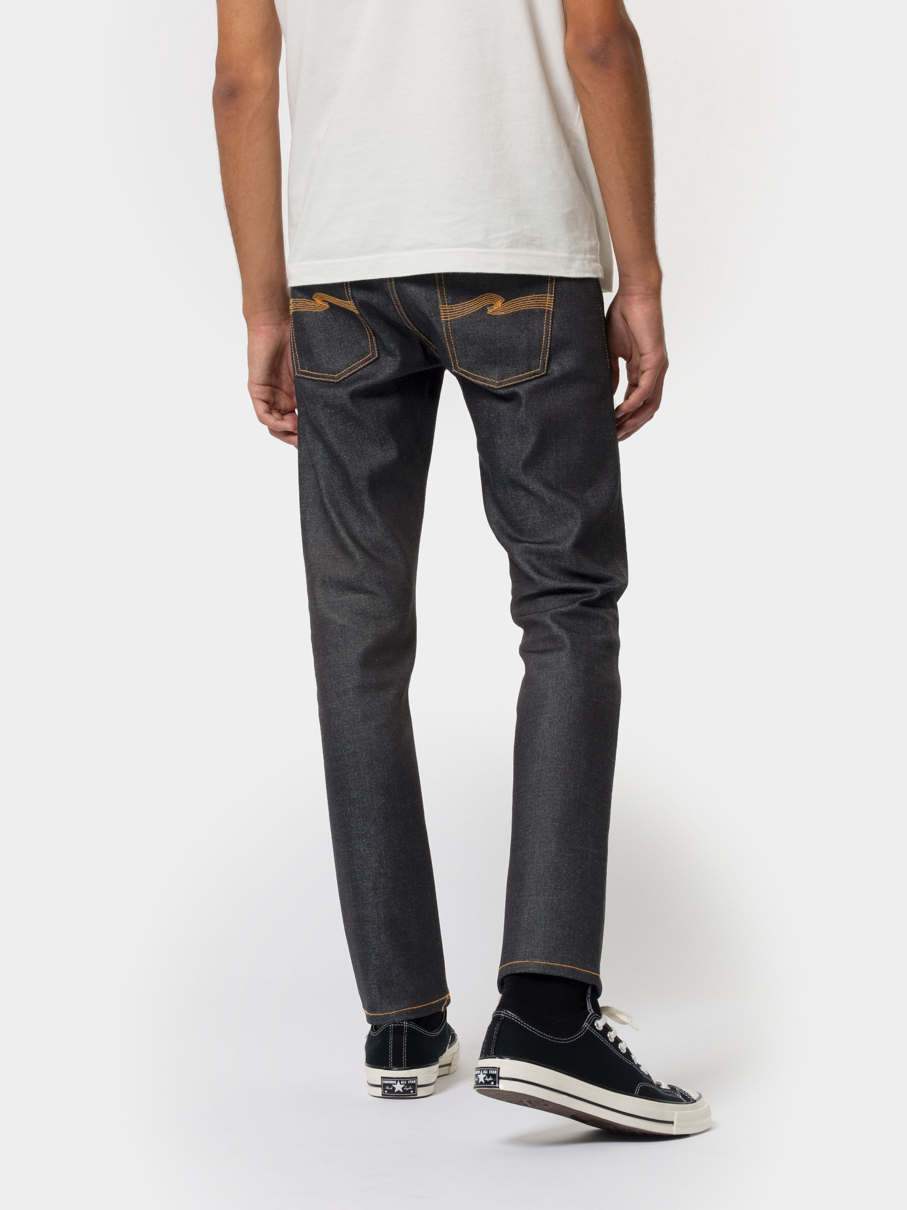 Nudie Jeans Lean Dean Dry Japan Selvage Mid Waist Slim Tapered Fit Organic Selvedge Jeans W36/L28 Sustainable Denim