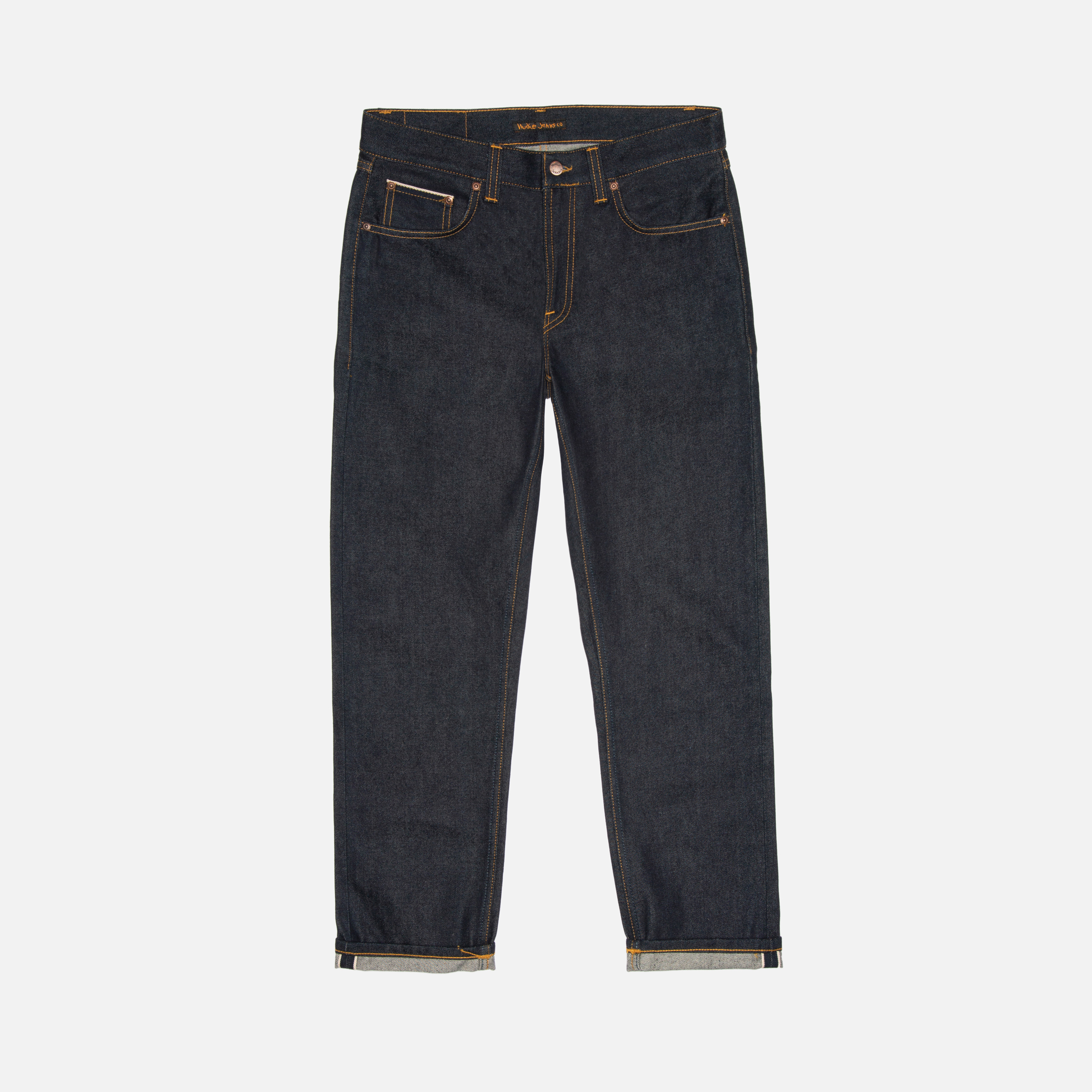 Nudie Jeans Gritty Jackson Dry Maze Selvage Mid Waist Regular Straight Fit Organic Selvedge Jeans W33/L32 Sustainable Denim