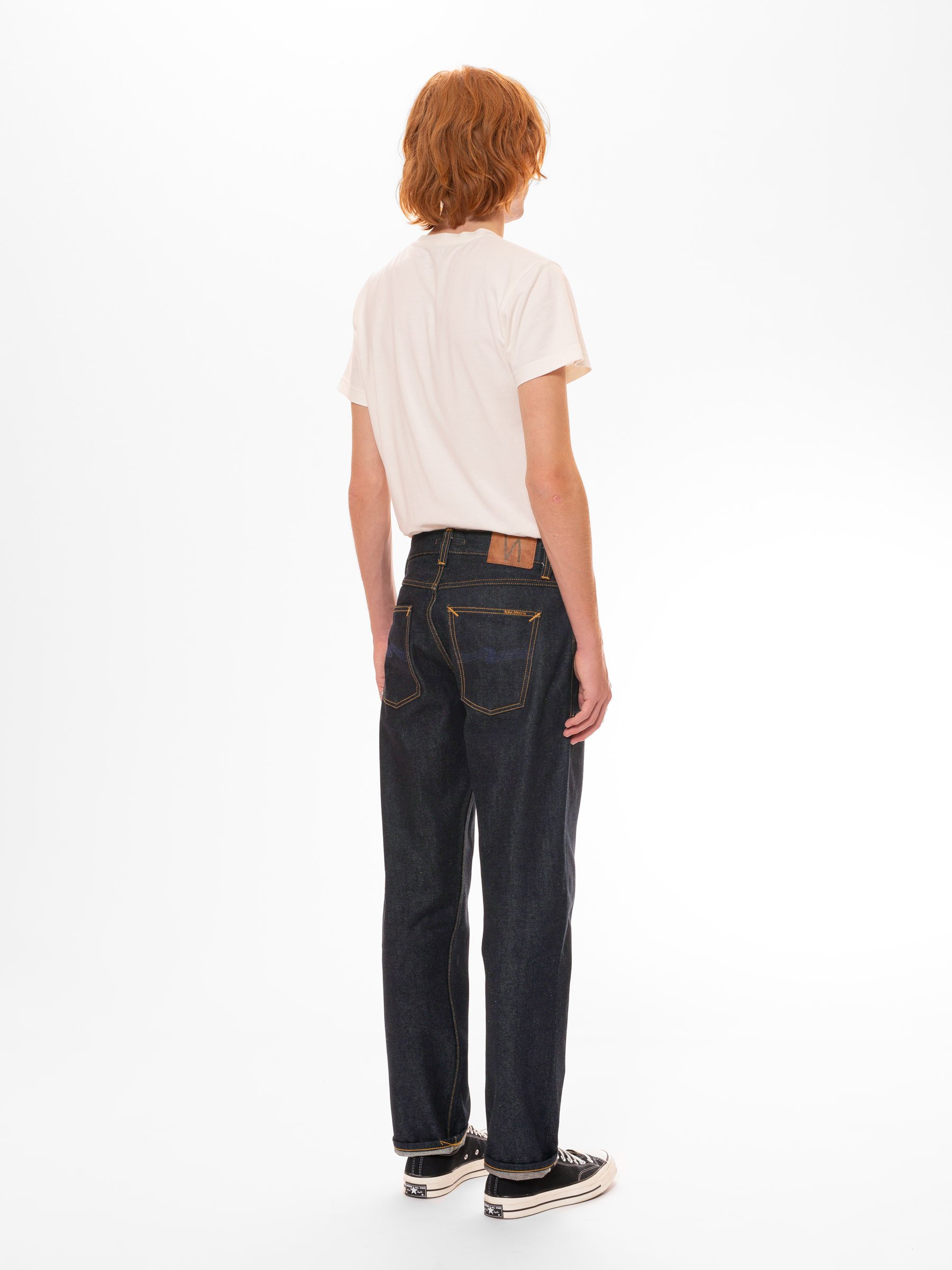 Nudie Jeans Gritty Jackson Dry Maze Selvage Mid Waist Regular Straight Fit Organic Selvedge Jeans W33/L34 Sustainable Denim