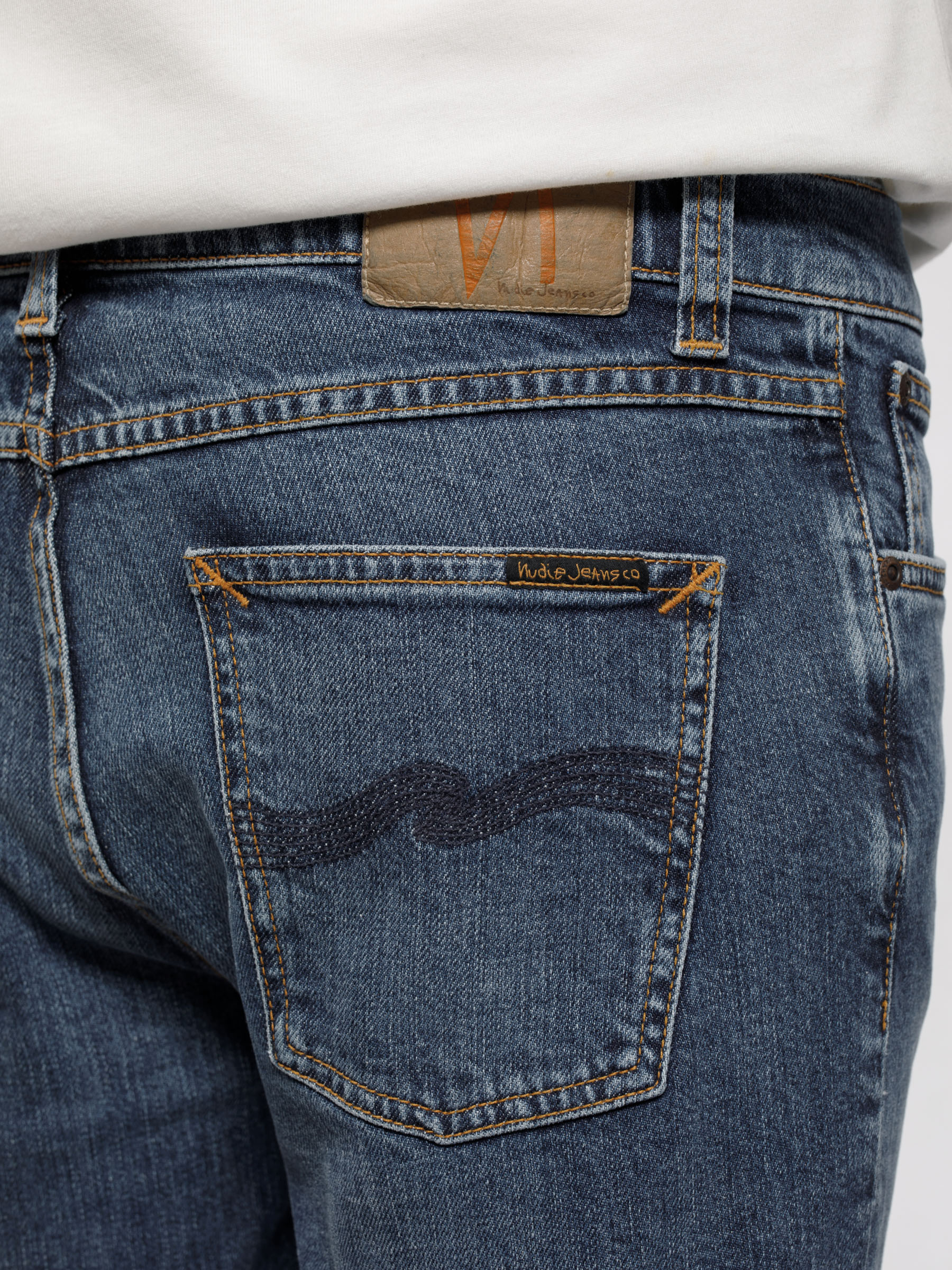 Nudie Jeans Lean Dean Blue Vibes Mid Waist Slim Tapered Fit Men's Organic Jeans W28/L32 Sustainable Denim