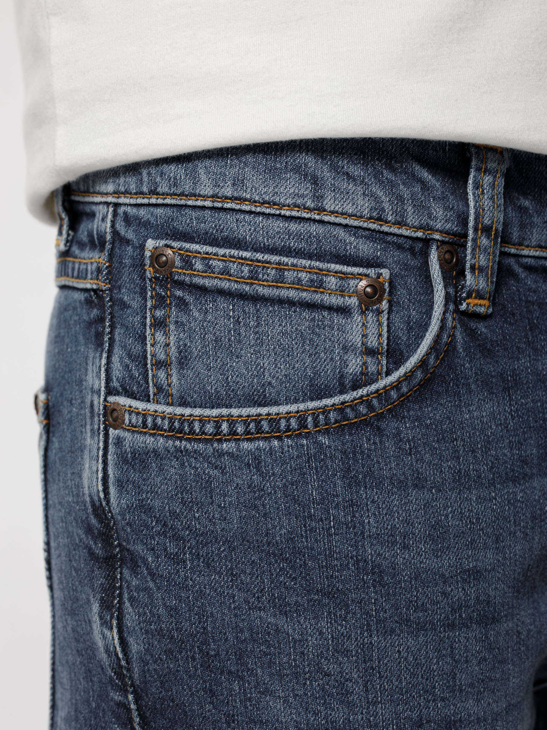 Nudie Jeans Lean Dean Blue Vibes Mid Waist Slim Tapered Fit Men's Organic Jeans W28/L32 Sustainable Denim