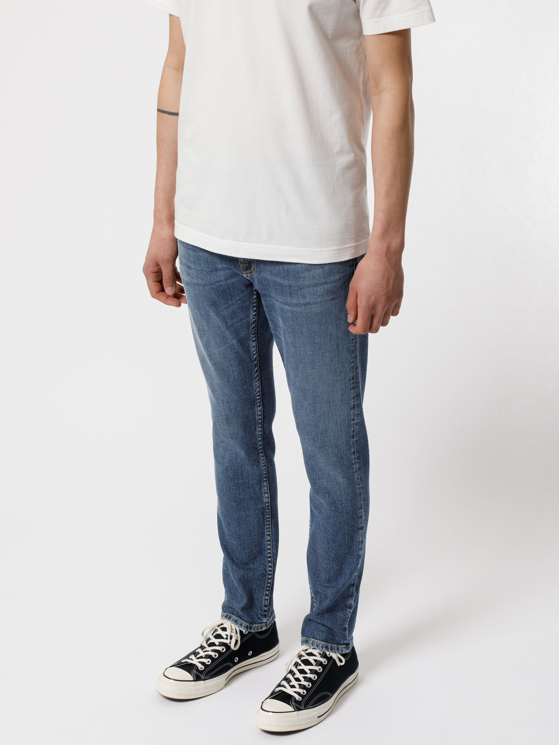 Nudie Jeans Lean Dean Blue Vibes Mid Waist Slim Tapered Fit Men's Organic Jeans W28/L32 Sustainable Denim
