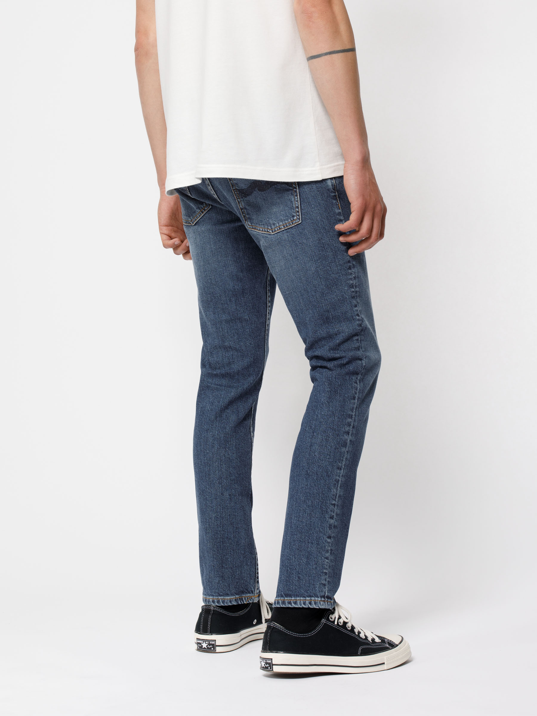 Nudie Jeans Lean Dean Blue Vibes Mid Waist Slim Tapered Fit Men's Organic Jeans W28/L32 Sustainable Denim