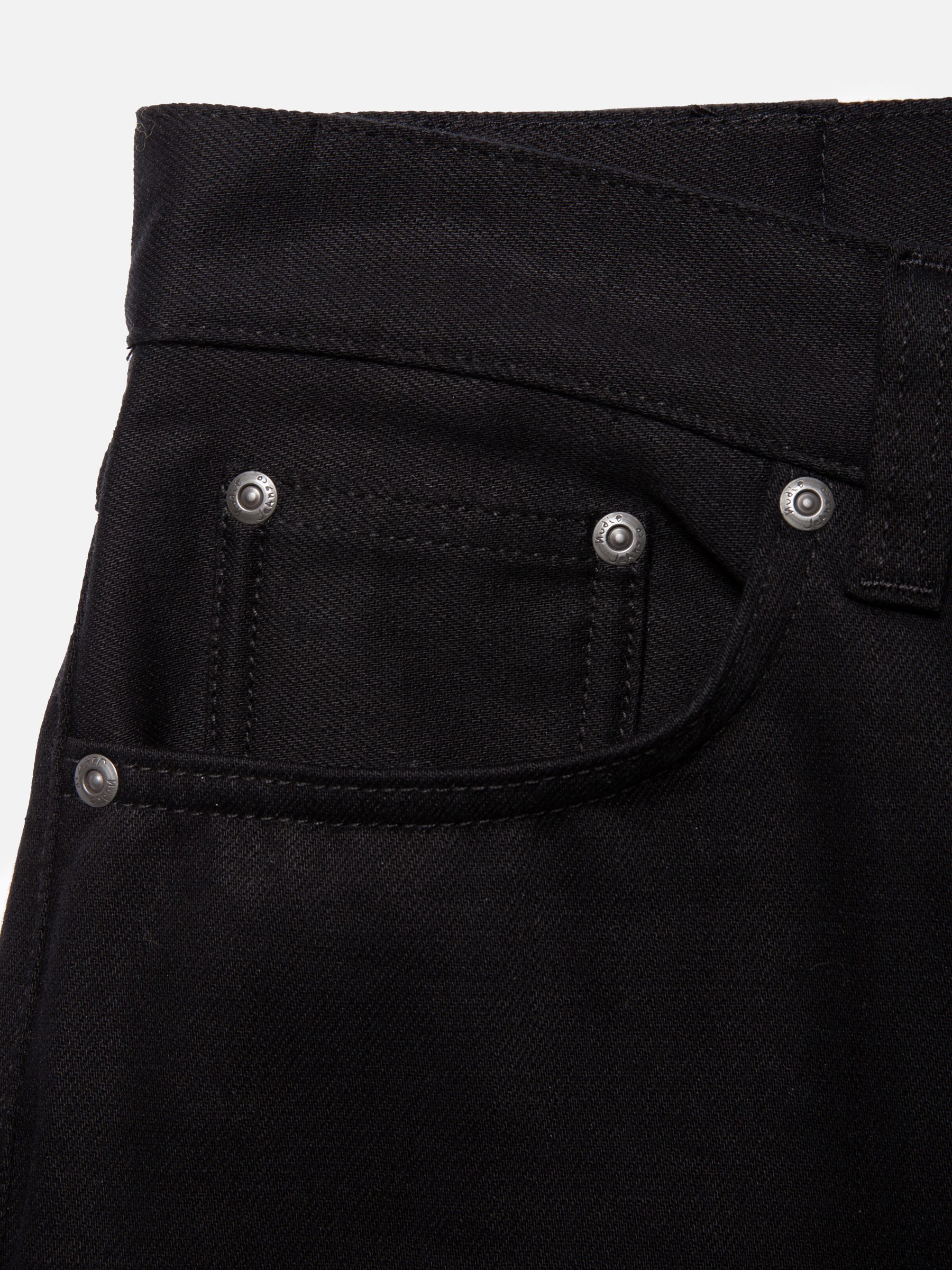 Nudie Jeans Steady Eddie II Dry Everblack Mid Waist Regular Tapered Fit Men's Organic Jeans W33/L34 Sustainable Denim