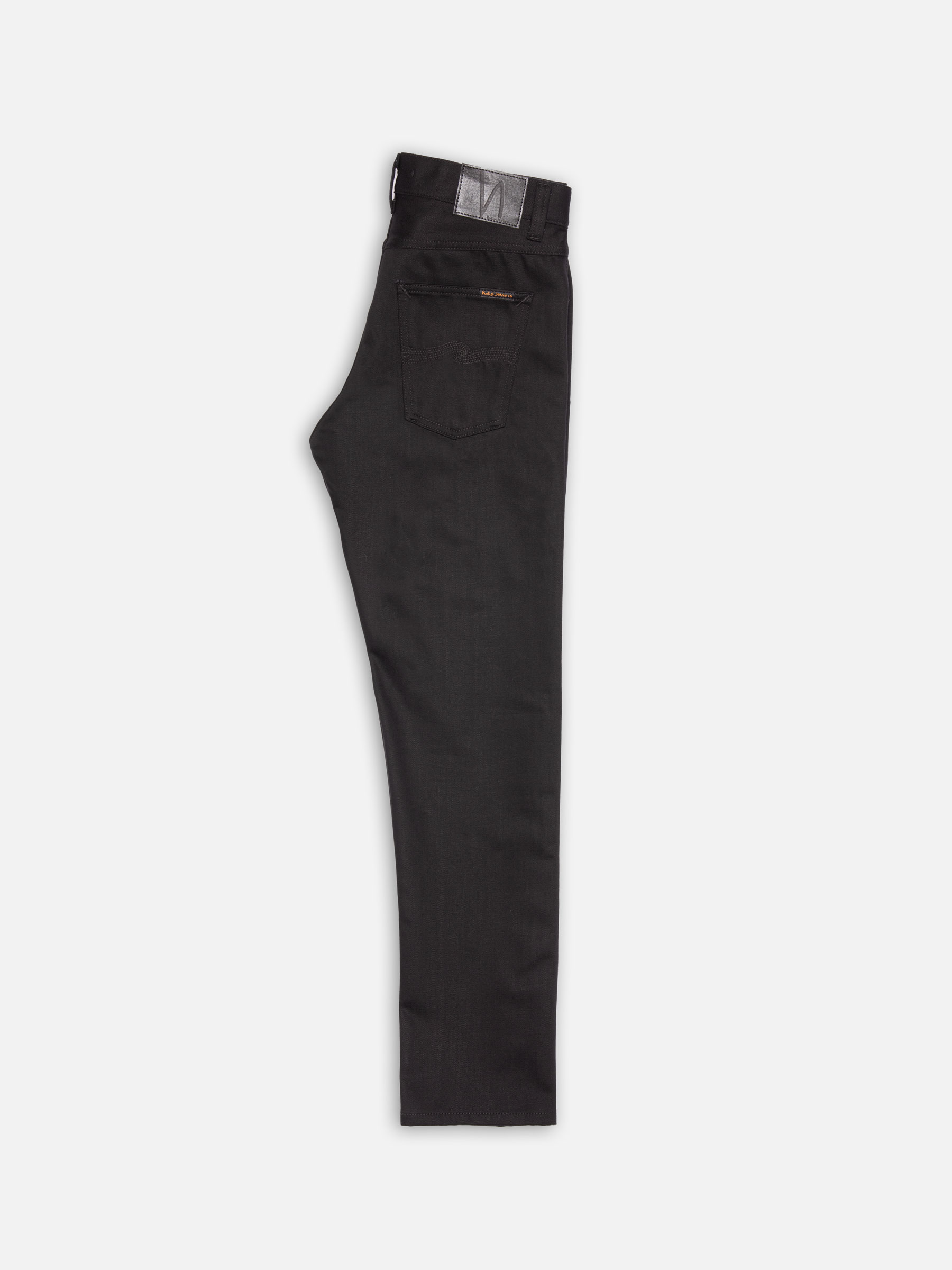 Nudie Jeans Steady Eddie II Dry Everblack Mid Waist Regular Tapered Fit Men's Organic Jeans W33/L34 Sustainable Denim
