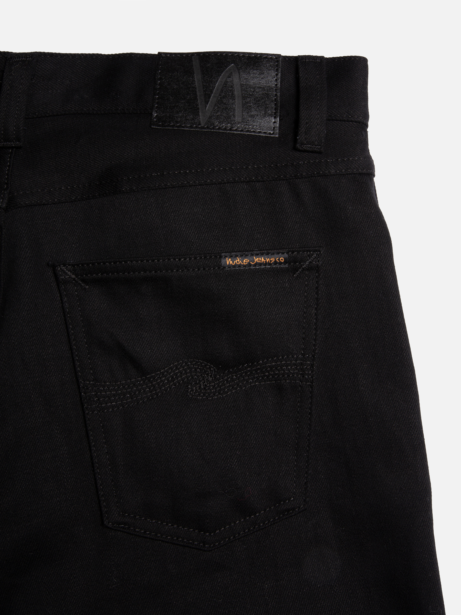 Nudie Jeans Steady Eddie II Dry Everblack Mid Waist Regular Tapered Fit Men's Organic Jeans W33/L34 Sustainable Denim