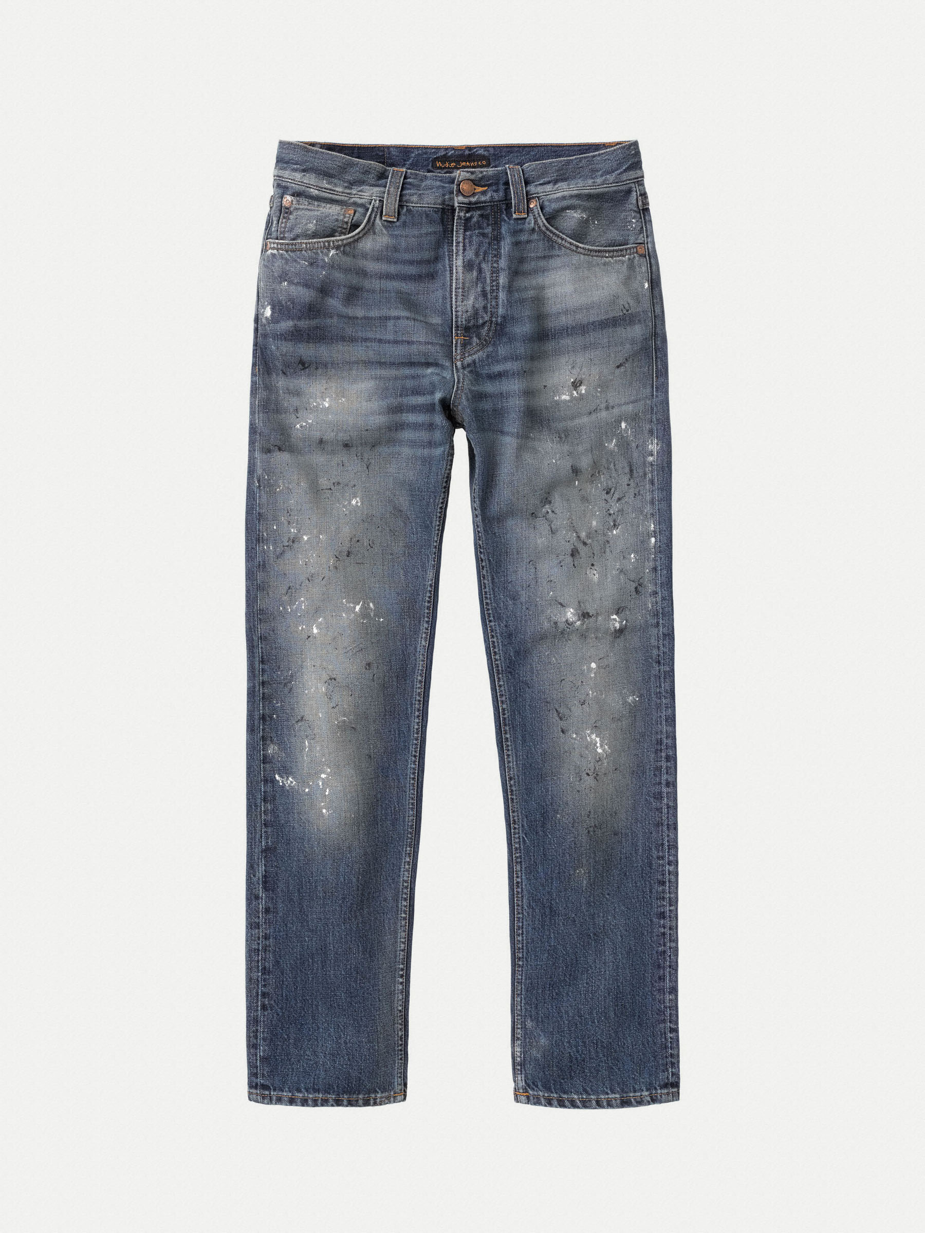 Nudie Jeans Steady Eddie II Stain Favorite Mid Waist Regular Tapered Fit Men's Organic Jeans W32/L30 Sustainable Denim