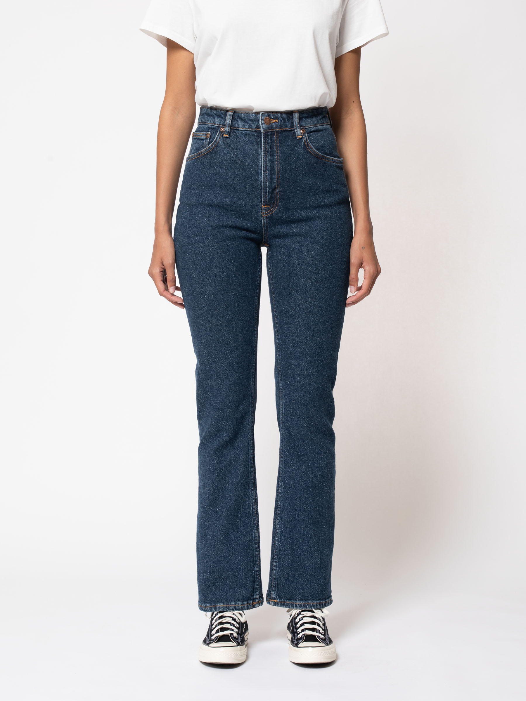 Nudie Jeans Rowdy Ruth Blue Angel High Waist Bootcut & Flare Leg Women's Organic Jeans W31/L28 Sustainable Denim