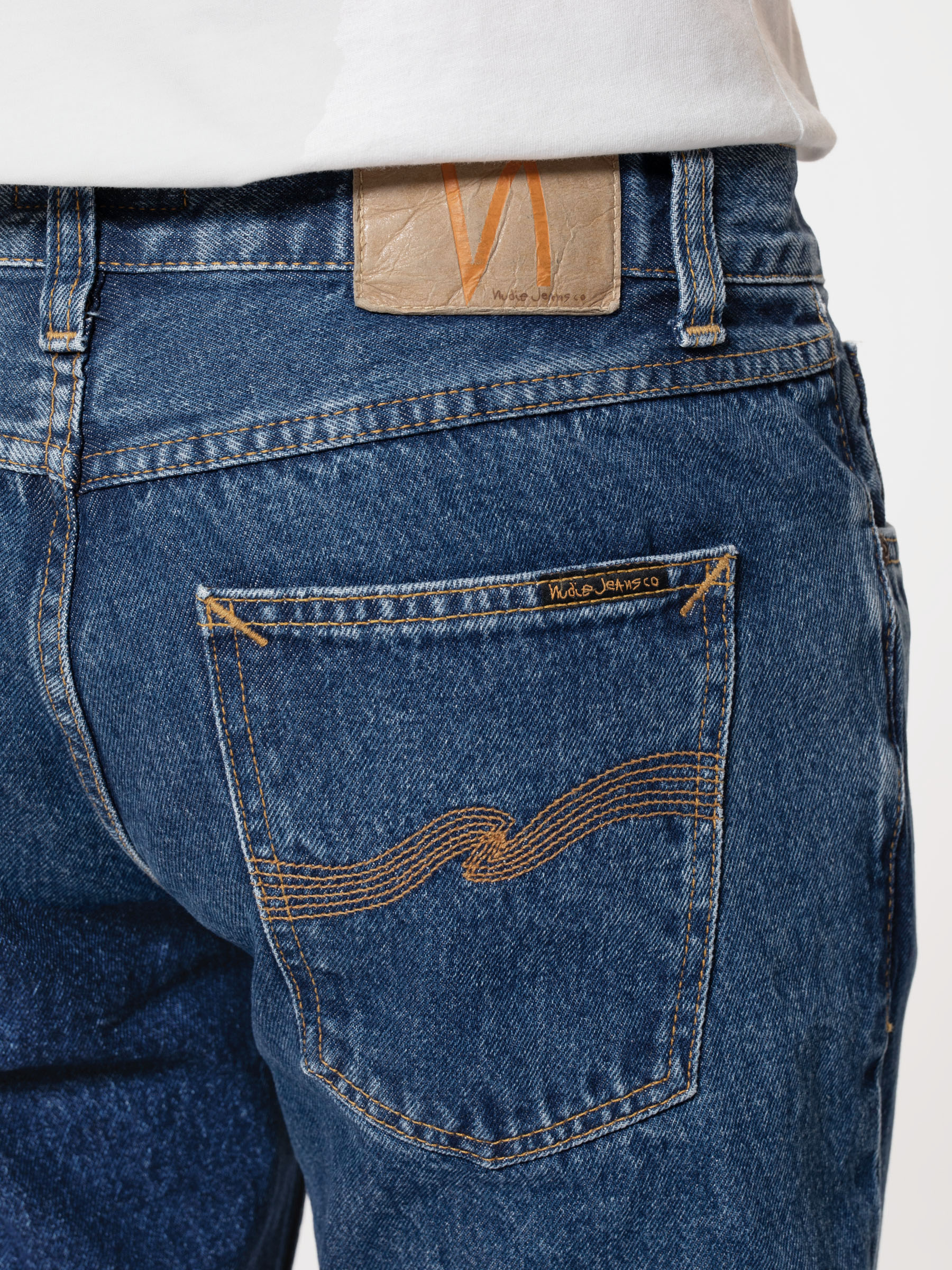 Nudie Jeans Gritty Jackson 90s Stone Mid Waist Regular Straight Fit Men's Organic Jeans W32/L32 Sustainable Denim