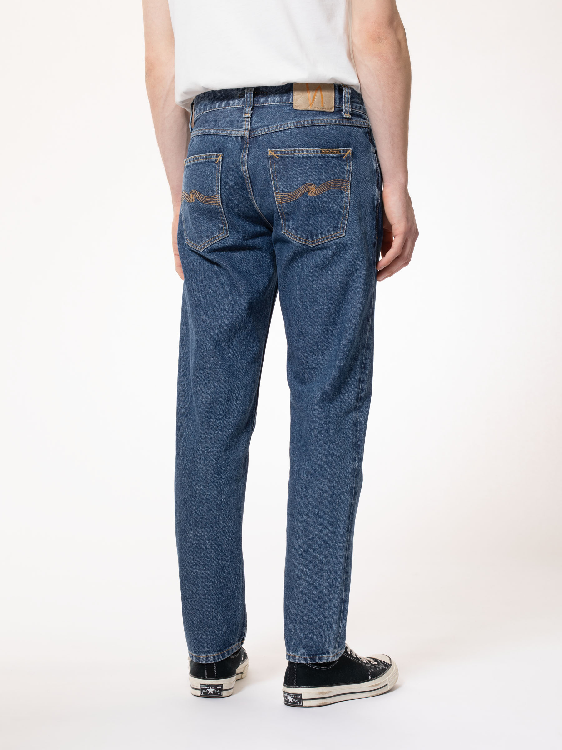 Nudie Jeans Gritty Jackson 90s Stone Mid Waist Regular Straight Fit Men's Organic Jeans W32/L32 Sustainable Denim