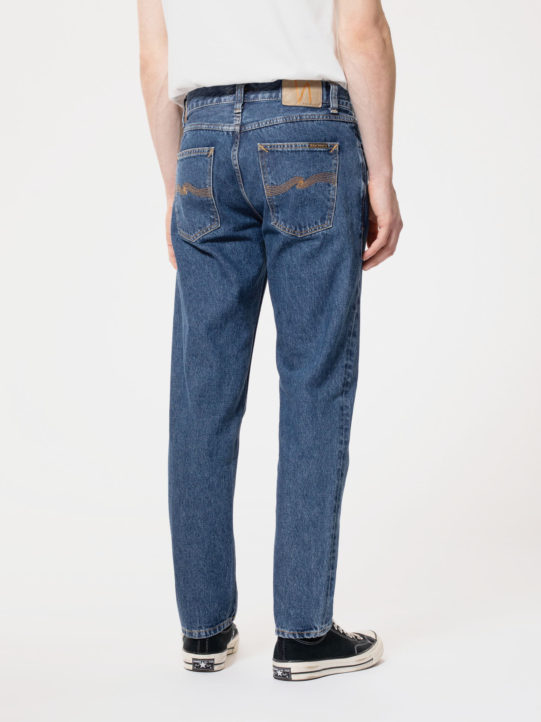 Nudie Jeans Gritty Jackson 90s Stone Mid Waist Regular Straight Fit Men's Organic Jeans W32/L32 Sustainable Denim