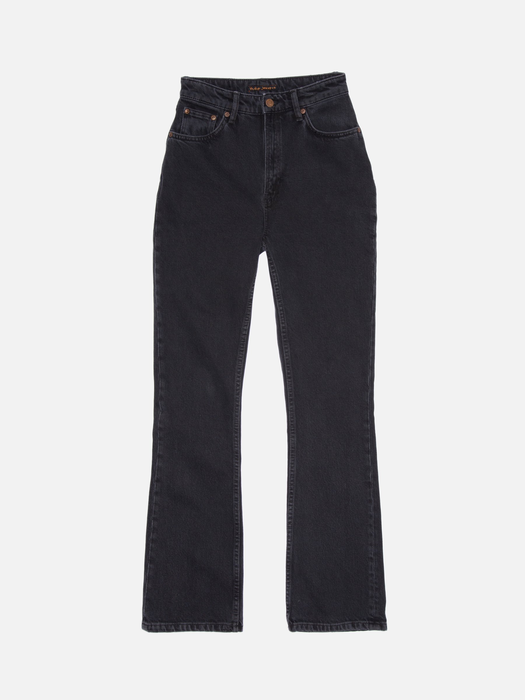 Nudie Jeans Rowdy Ruth Almost Black High Waist Bootcut & Flare Leg Women's Organic Jeans W34/L32 Sustainable Denim