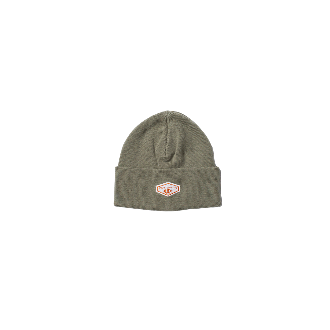 Nudie Jeans Falksson Beanie NJCO Pale Olive Men's Organic Hats One Clothing