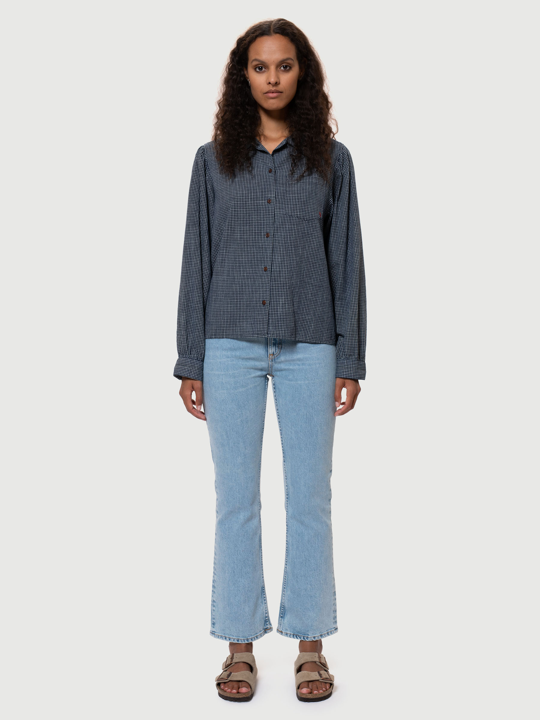Nudie Jeans Rowdy Ruth Calm Blues High Waist Bootcut & Flare Leg Women's Organic Jeans W25/L28 Sustainable Denim