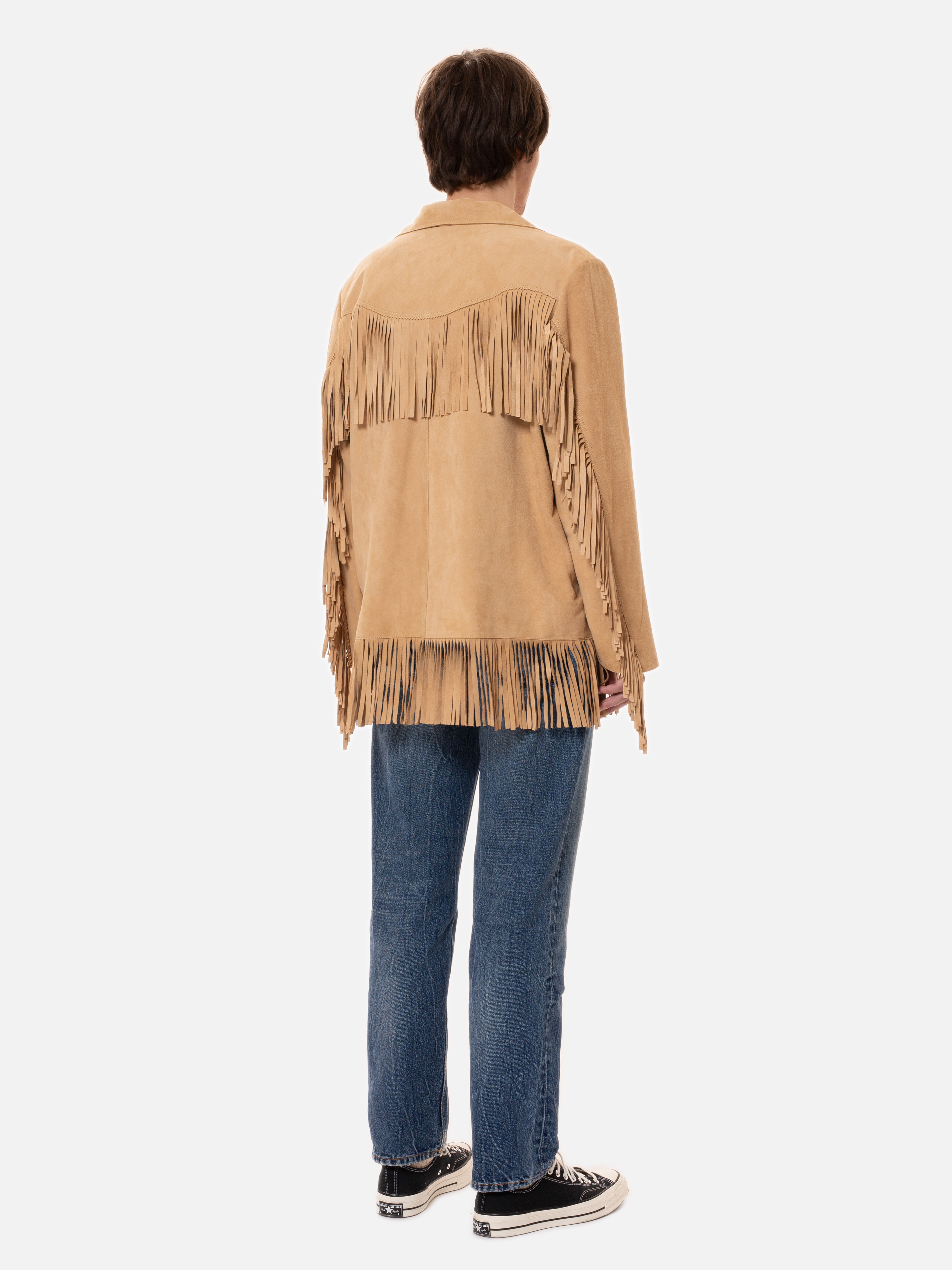 Nudie Jeans Frans Fringed Suede Jacket Men's Organic Jackets Medium Sustainable Clothing