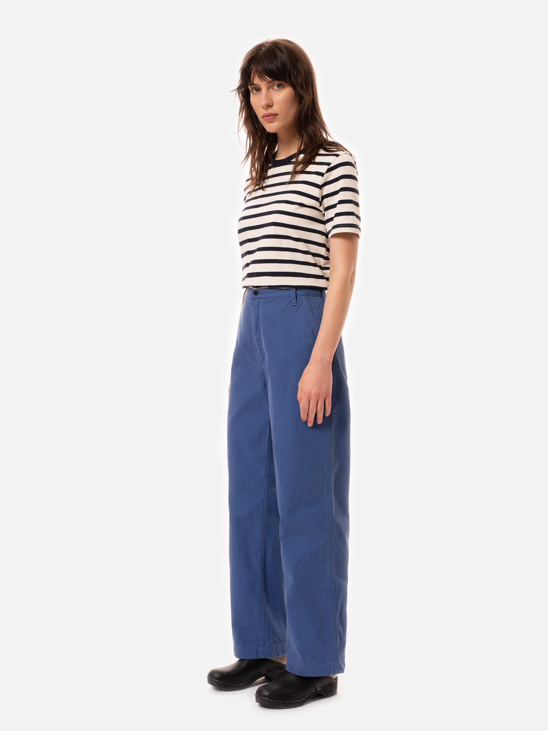 Nudie Jeans Wendy Worker Pants French Blue Blue Women's Organic W30 Sustainable Clothing