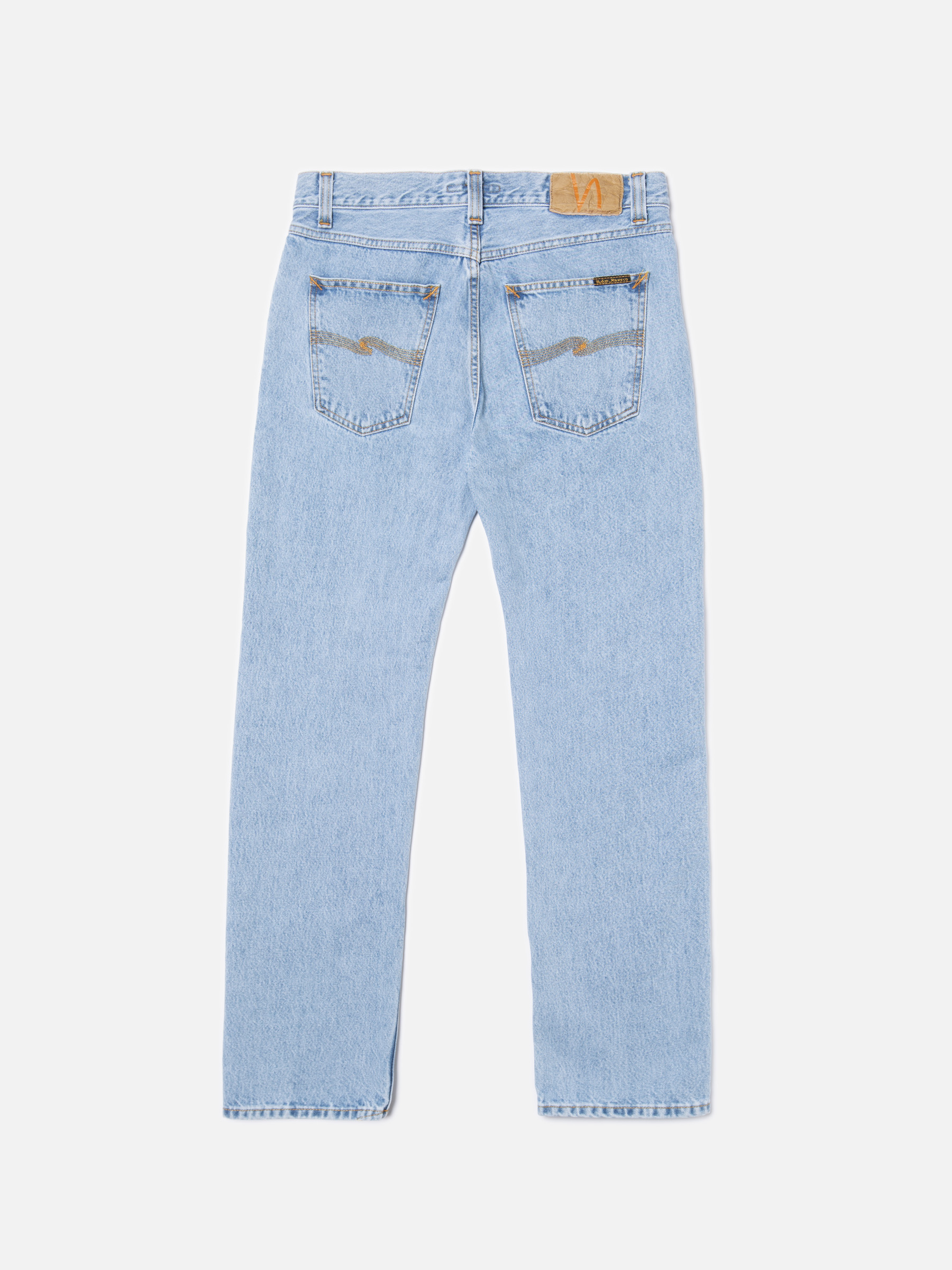 Nudie Jeans Gritty Jackson Summer Clouds Mid Waist Regular Straight Fit Men's Organic Jeans W33/L30 Sustainable Denim