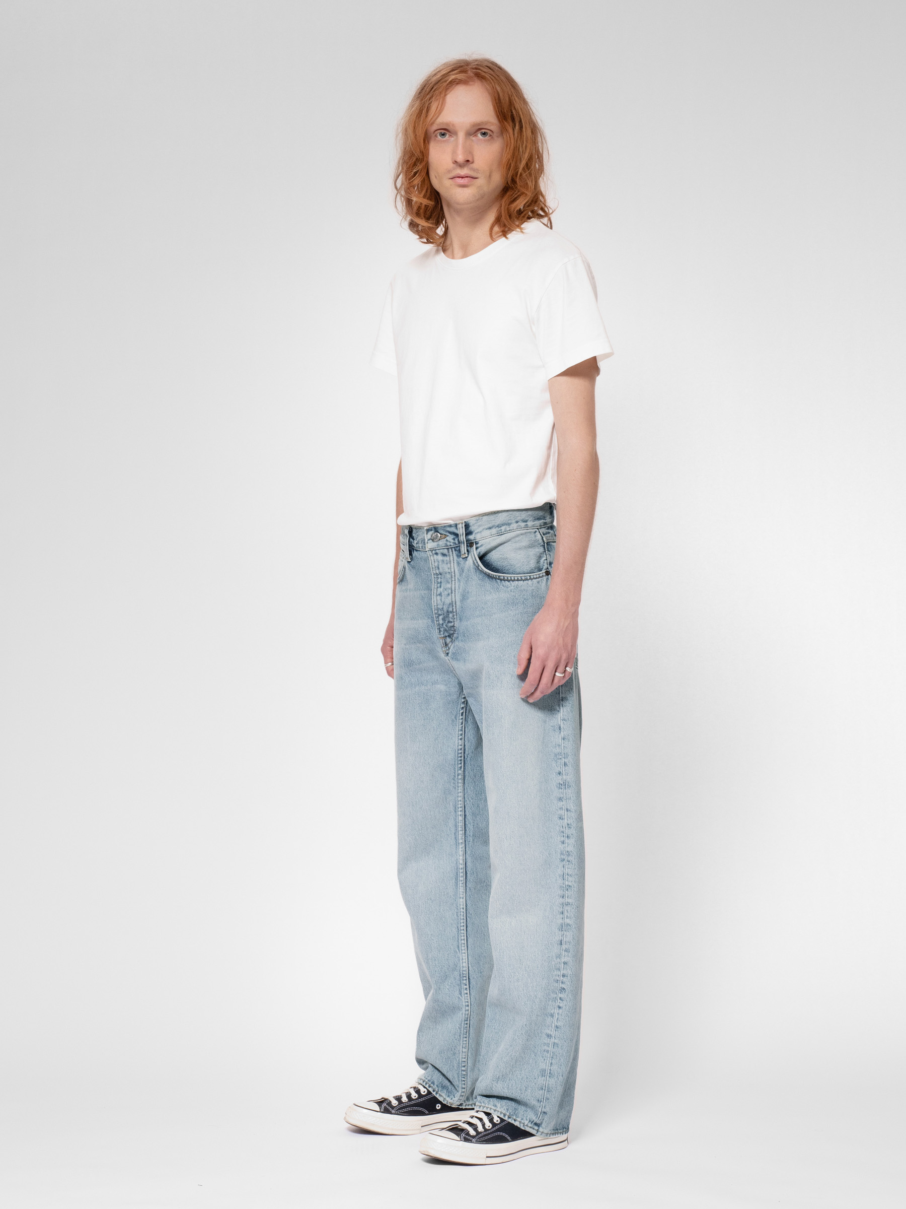 Nudie Jeans Tuff Tony Travelling Light High Waist Baggy Jeans W34/L30 Sustainable Denim