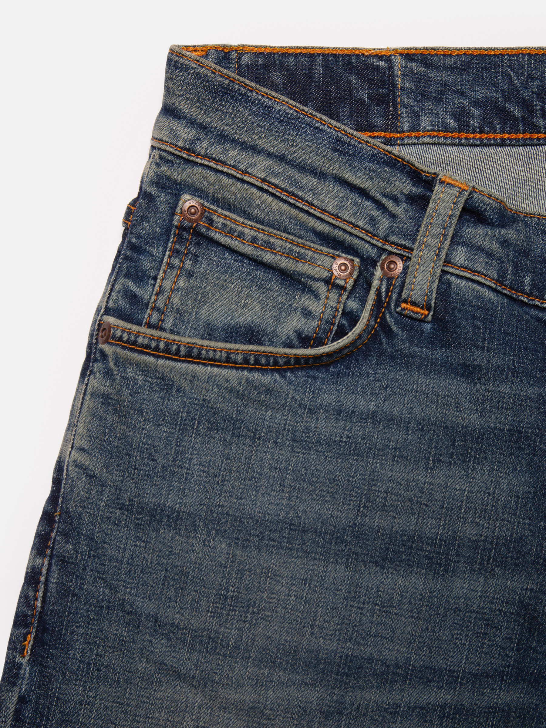 Nudie Jeans Tight Terry Indigo Dirt Mid Waist Tight Fit Men's Organic Jeans W38/L30 Sustainable Denim