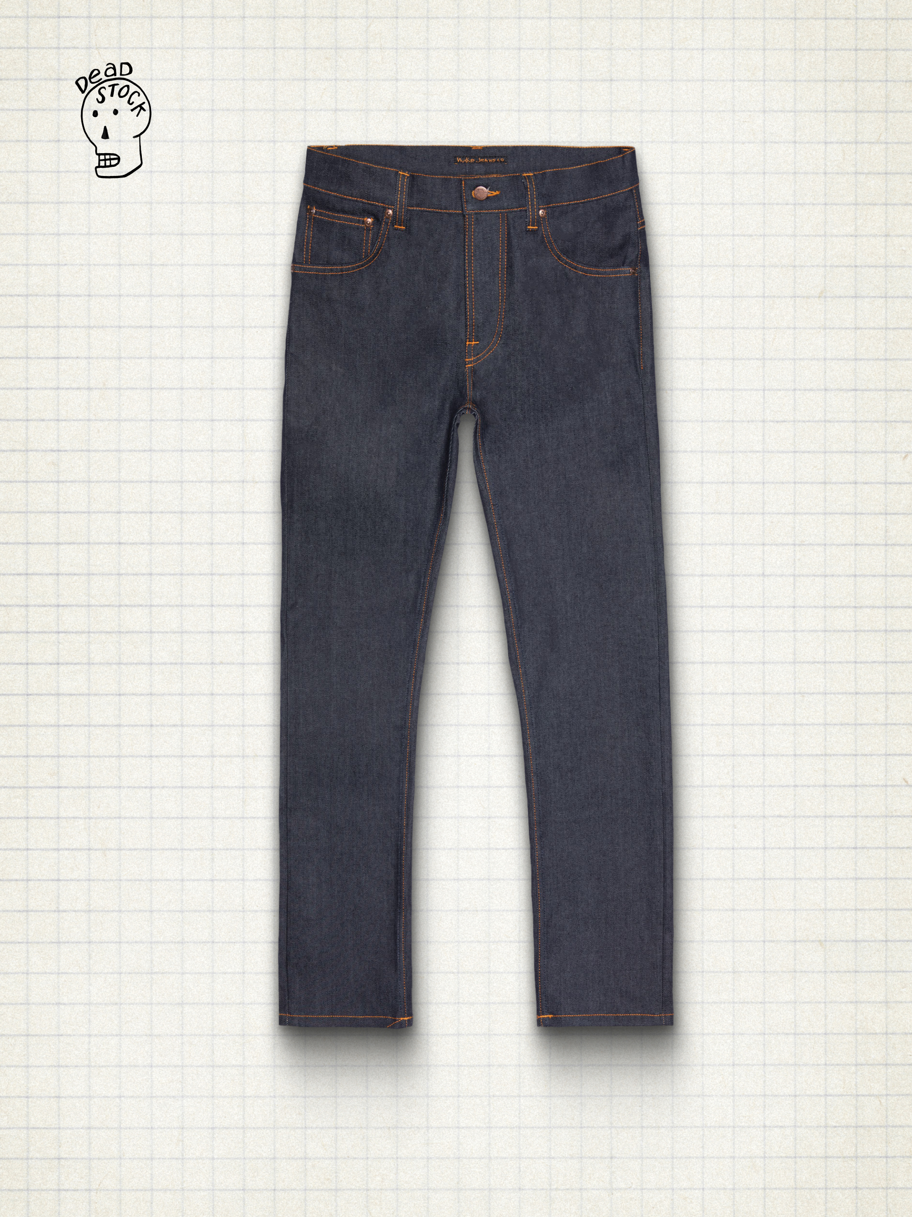 Nudie Jeans Grim Tim Dry Deadstock 11 Mid Waist Slim Fit Men's Organic Jeans W33/L32 Sustainable Denim