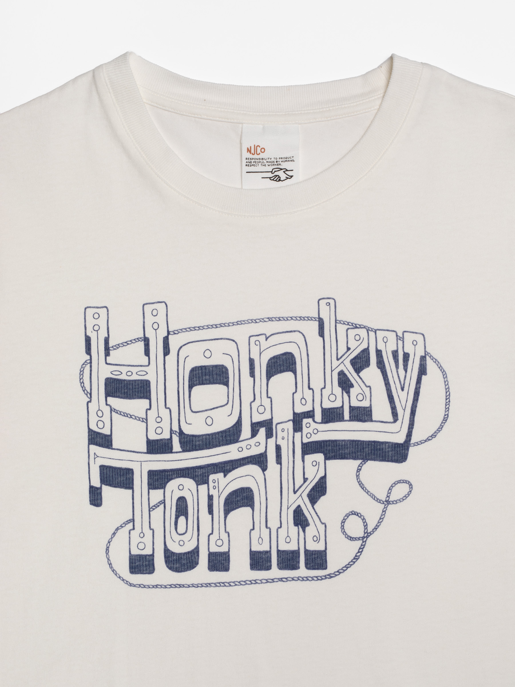 Nudie Jeans Joni T-Shirt Honky Tonk Offwhite Women's Organic T-shirts Small Sustainable Clothing