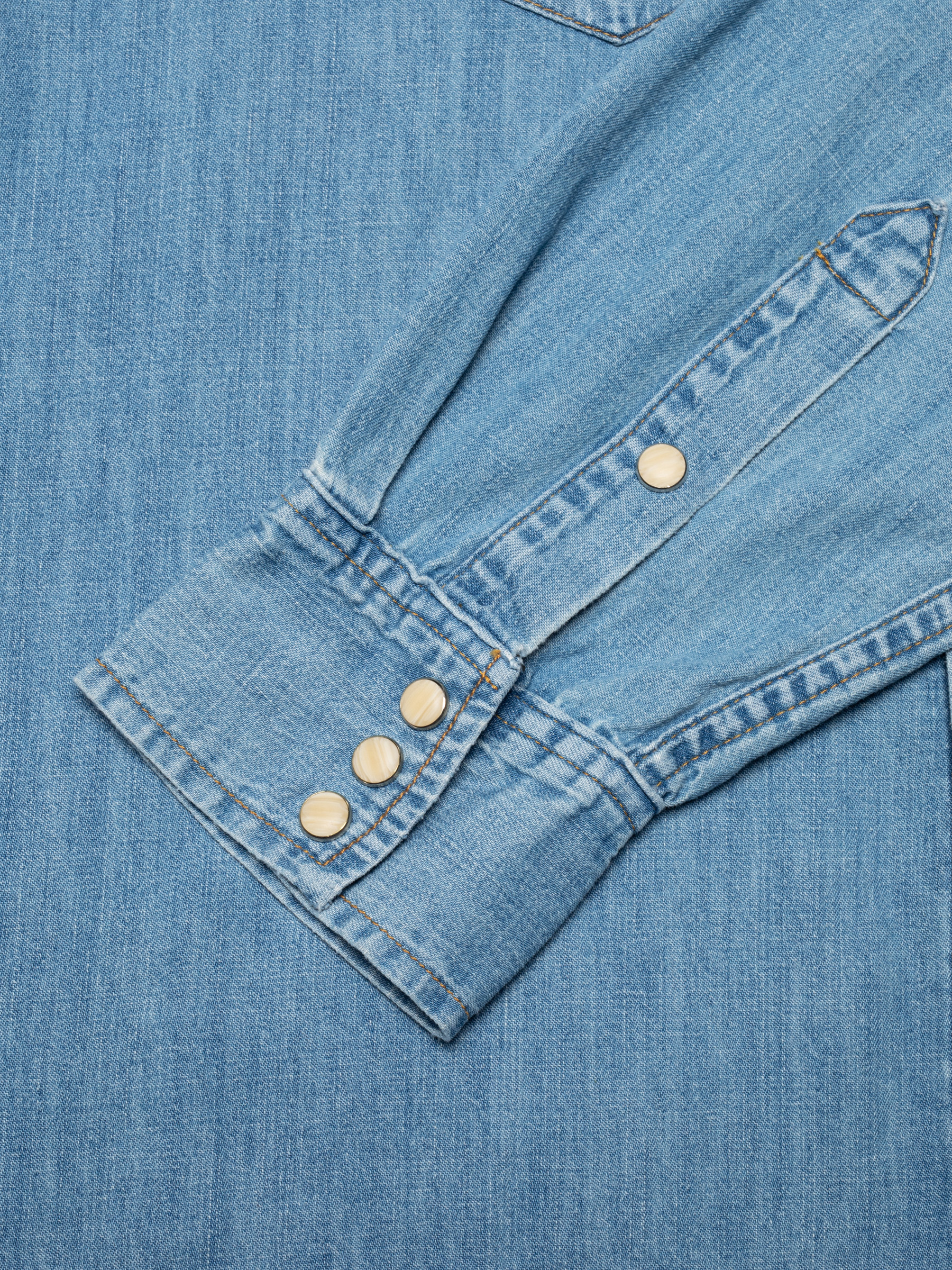 Nudie Jeans Gunnar Light Used Denim Shirt Light Blue Men's Organic Shirts X Small Sustainable Clothing